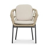 Sofia/Femke beige/antraciet dining tuinset | 4 personen | polywood + touw | 220cm