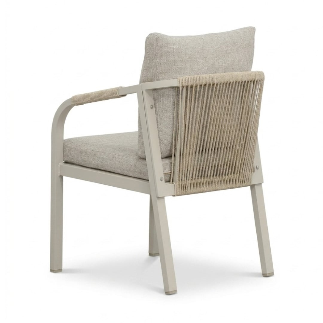 Texas/Calgary beige dining tuinset | 6 personen | polywood + touw | 260cm Deens ovaal