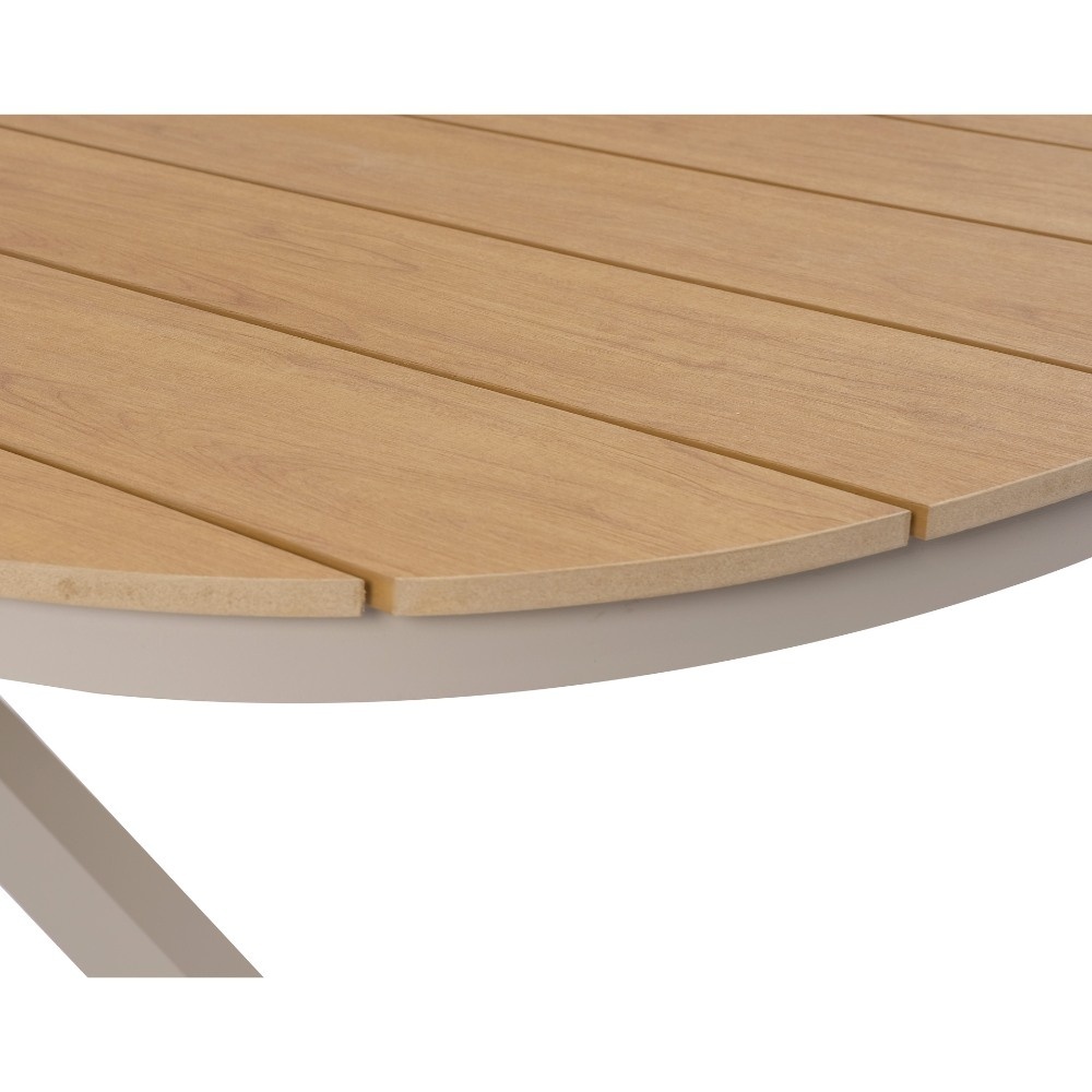 Texas/Calgary beige dining tuinset | 6 personen | polywood + touw | 260cm Deens ovaal