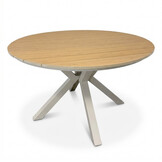 Calgary beige dining tuinset | 4 personen | polywood + touw | 120cm rond