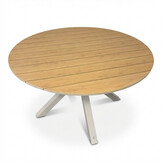 Calgary beige dining tuinset | 4 personen | polywood + touw | 120cm rond