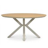 Calgary beige dining tuinset | 5 personen | polywood + touw | 144cm rond