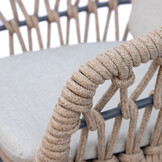 Cleve/Femke beige/antraciet dining tuinset | 4 personen | teakhout + touw | 120cm rond