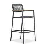 Orlando/Denver antraciet dining tuinset | 6 personen | staal + touw | 180cm