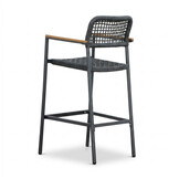 Orlando/Denver antraciet dining tuinset | 6 personen | staal + touw | 180cm