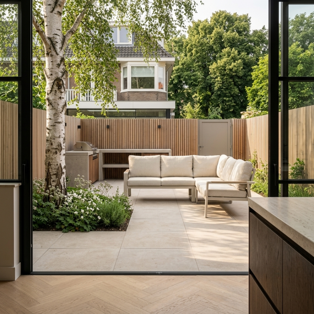 Lola hoek loungeset 5 personen | aluminium + polywood | beige | 3-delig - 220x220cm