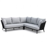 Palermo hoek loungeset 5 personen incl. tussenelement | aluminium + touw | Stone Grey | 4-delig