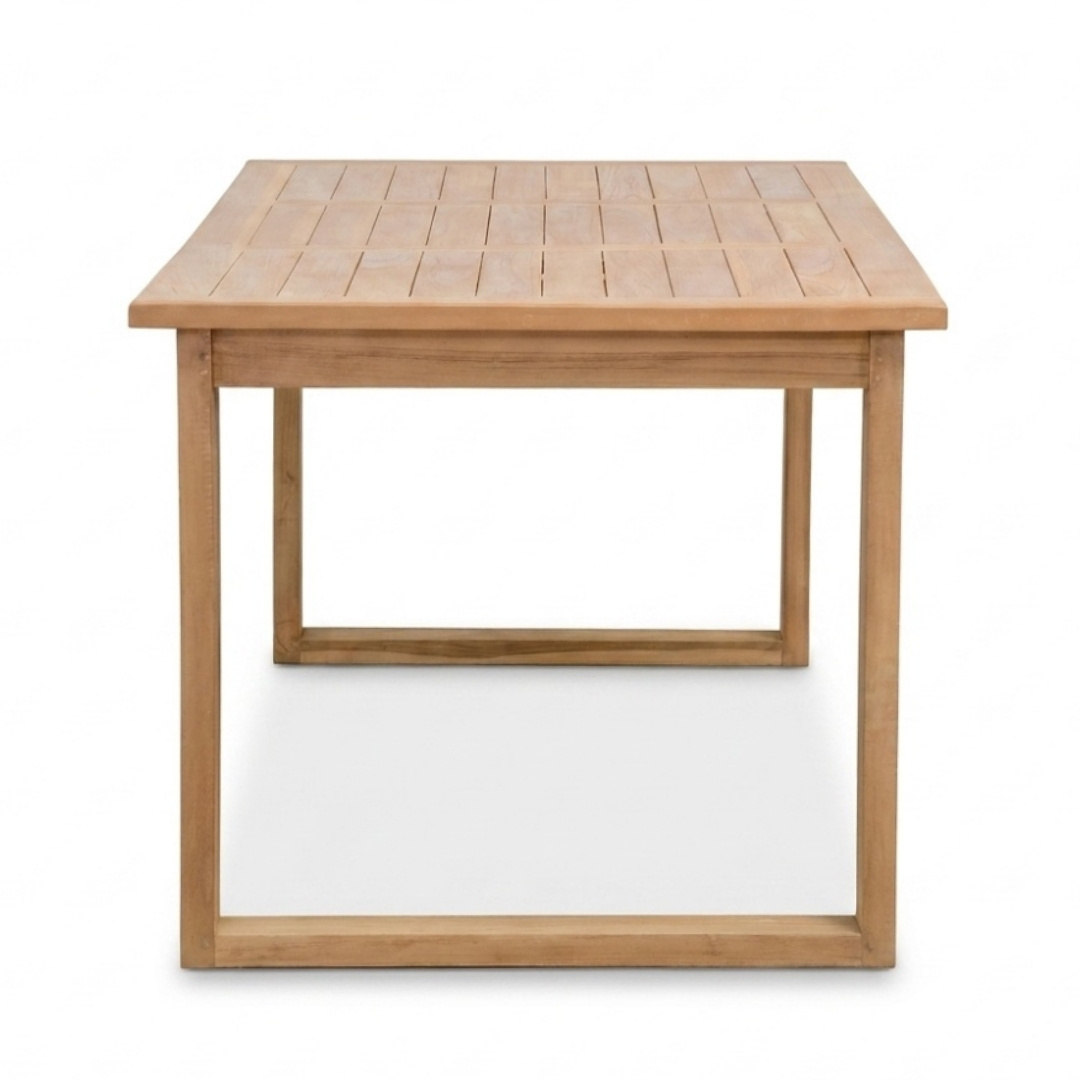 Corfu/Seville beige dining tuinset | 6 personen | teakhout + touw | 200cm