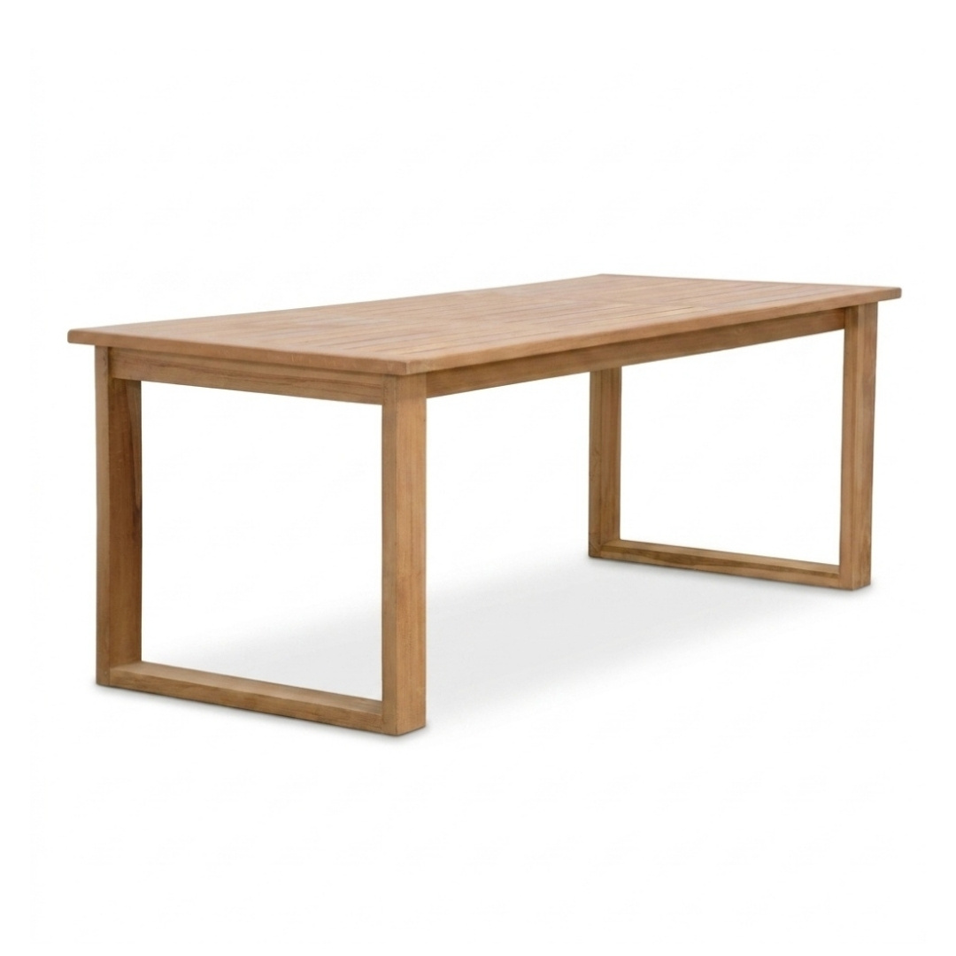 Corfu/Seville beige dining tuinset | 6 personen | teakhout + touw | 200cm