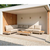Vegas loungetafel | aluminum + polywood | beige | 117x60cm