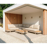 Vegas loungetafel | aluminum + polywood | beige | 117x60cm