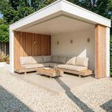 Vegas loungetafel | aluminum + polywood | beige | 117x60cm