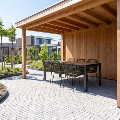 Manchester Natural/Seville olijfgroen dining tuinset | 6 personen | polywood + aluminium | 205cm