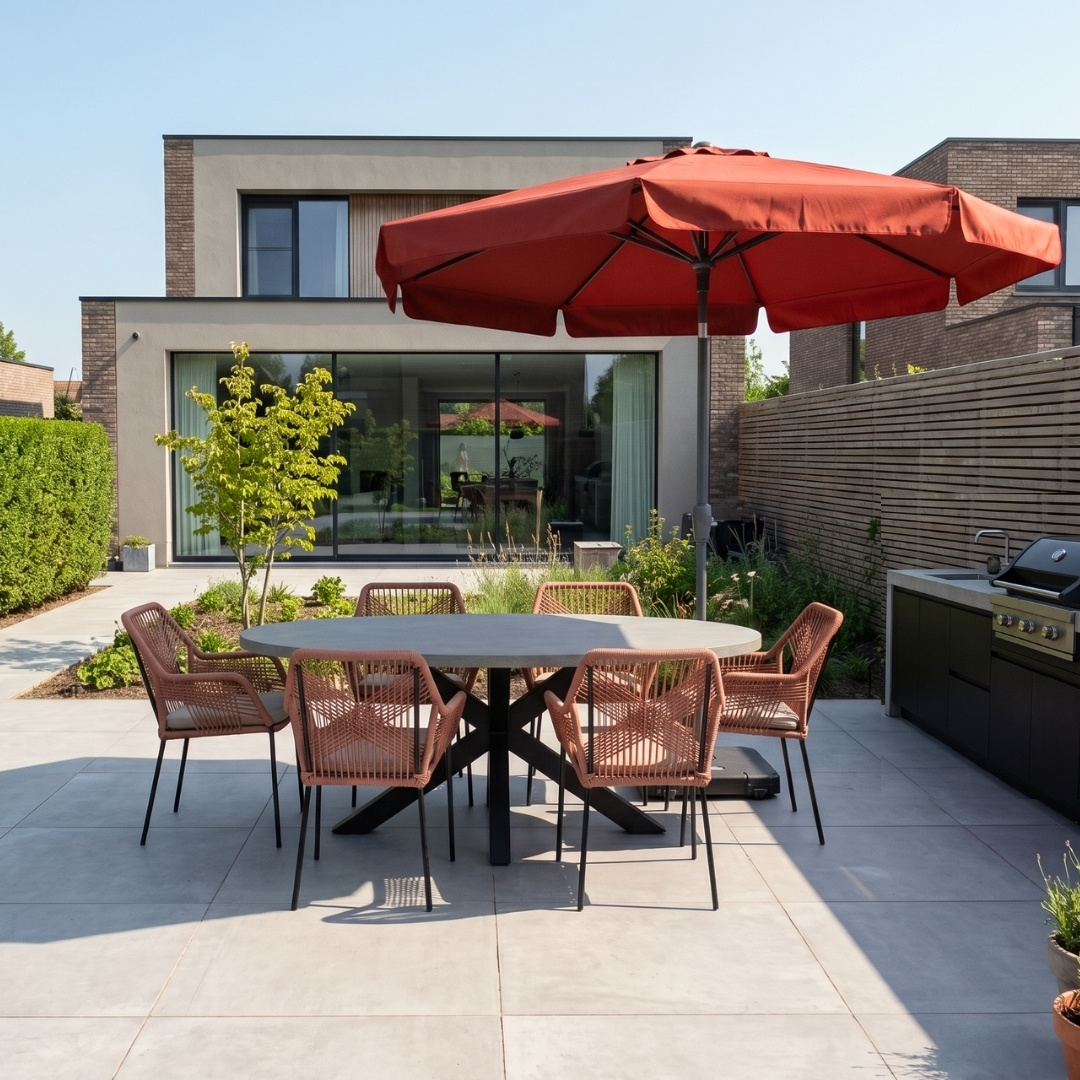 Flores stokparasol Ø 300cm | Brick Red