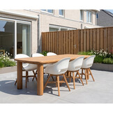 Laredo/Karlstad wit dining tuinset | 6 personen | hardhout + kunststof | 255cm