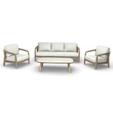 Serenza stoel-bank loungeset | touw + aluminium | beige | 4-delig