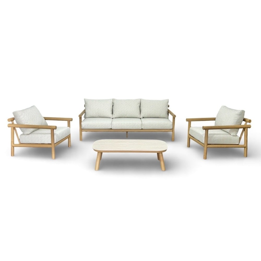 Tivoli stoel-bank loungeset | aluminium + sintered stone | beige | 4-delig