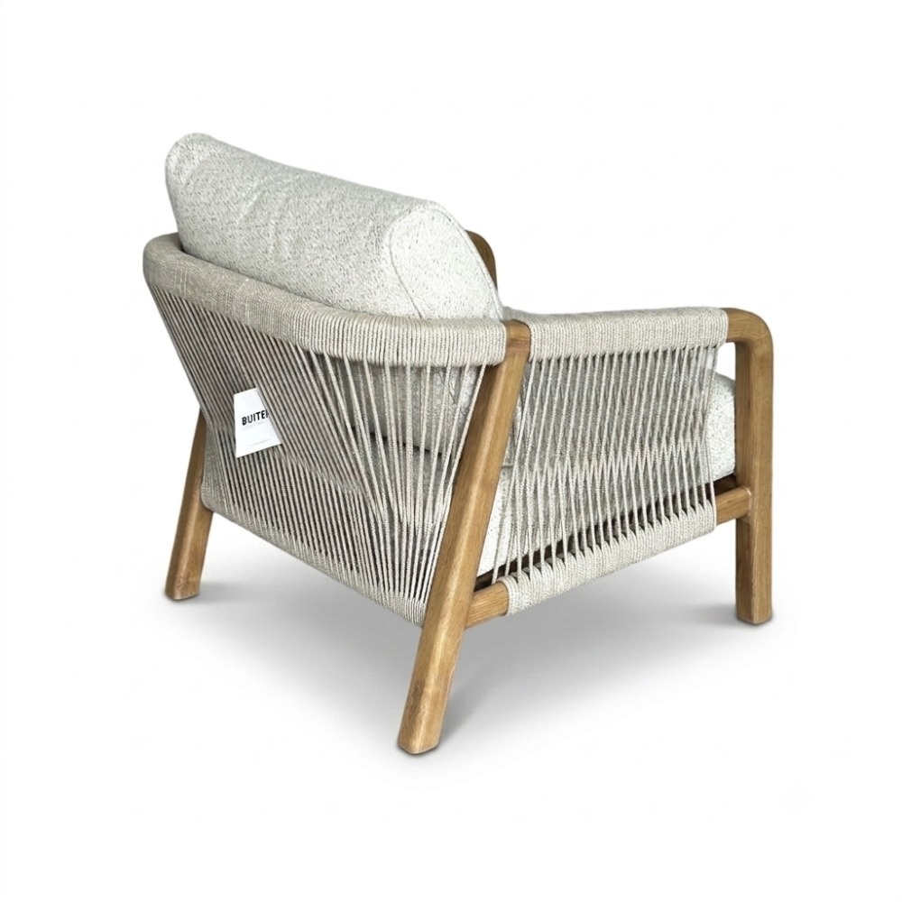 Bellagio stoel-bank loungeset | touw + aluminium | beige | 3-delig