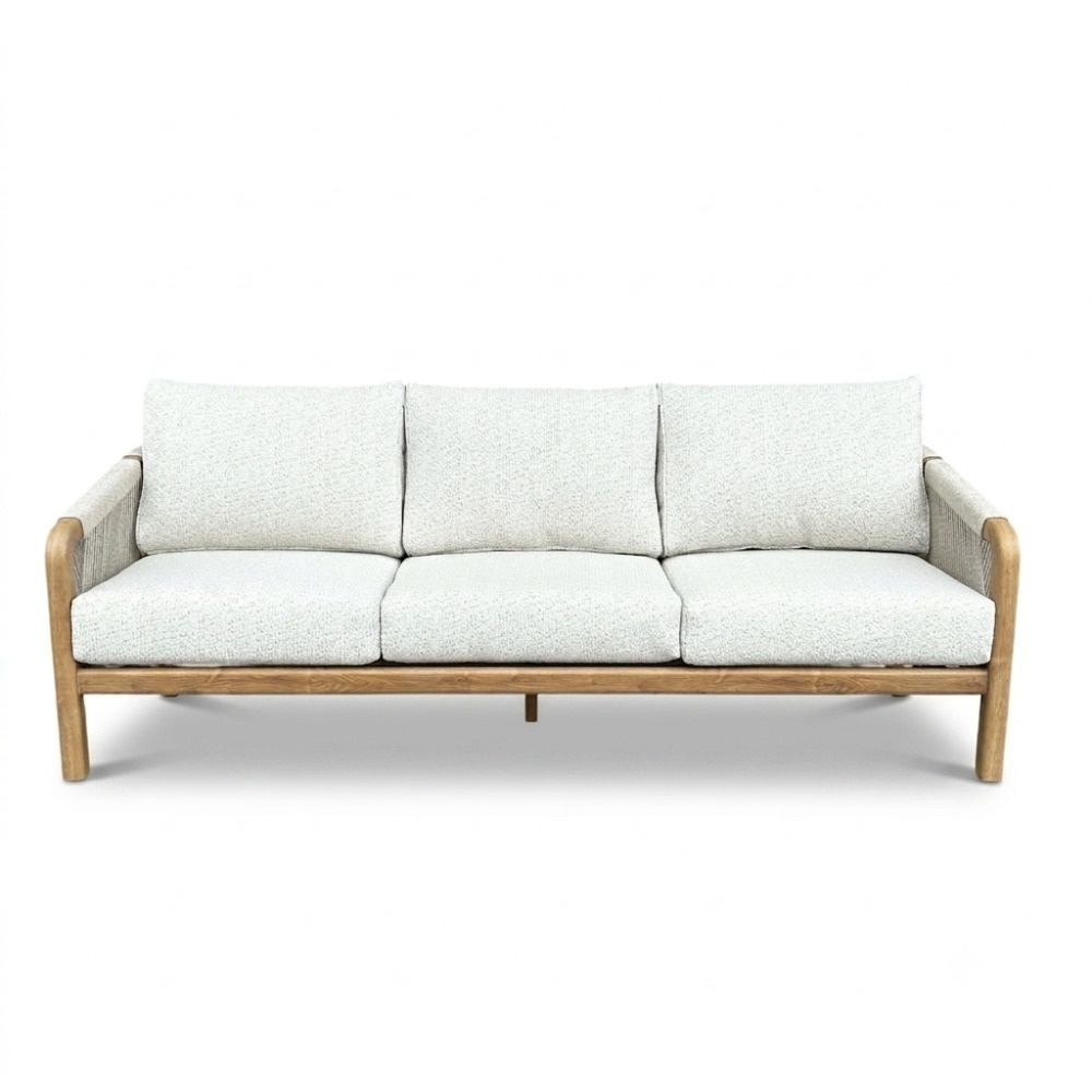 Bellagio stoel-bank loungeset | touw + aluminium | beige | 3-delig
