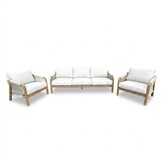 Bellagio stoel-bank loungeset | touw + aluminium | beige | 3-delig
