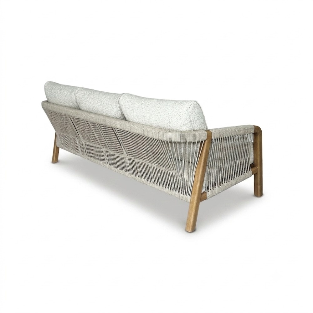 Bellagio stoel-bank loungeset | touw + aluminium | beige | 3-delig