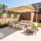 Tivoli stoel-bank loungeset | aluminium + sintered stone | beige | 4-delig