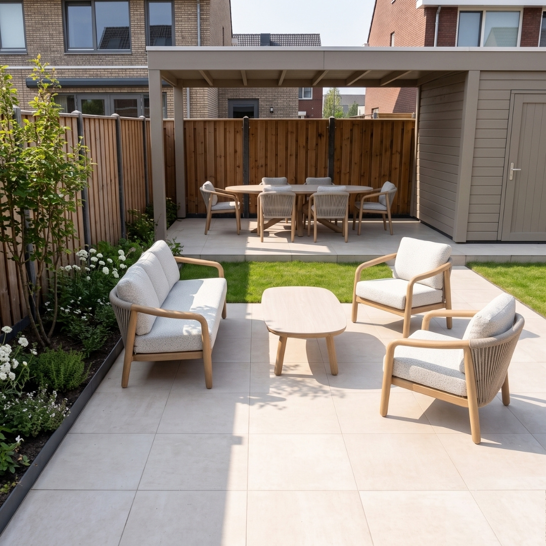 Serenza dining tuinstoel | touw + aluminium | beige