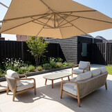 Serenza stoel-bank loungeset | touw + aluminium | beige | 4-delig
