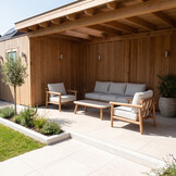 Tivoli stoel-bank loungeset | aluminium + sintered stone | beige | 4-delig