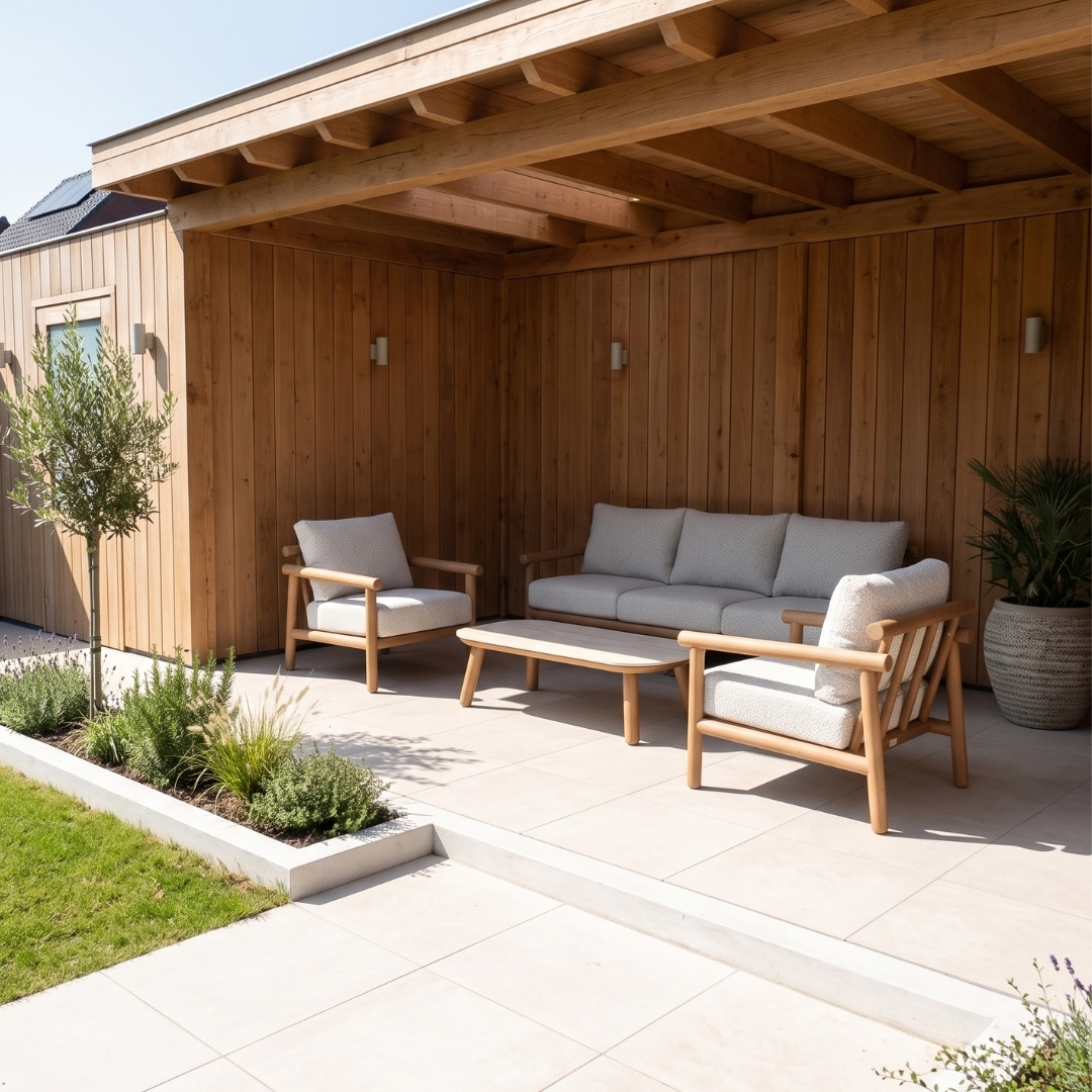Tivoli stoel-bank loungeset | aluminium + sintered stone | beige | 4-delig