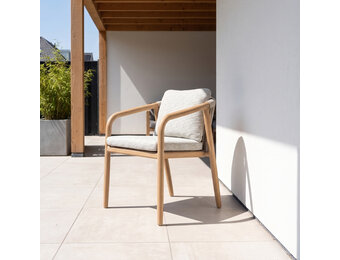 Serenza dining tuinstoel | touw + aluminium | beige