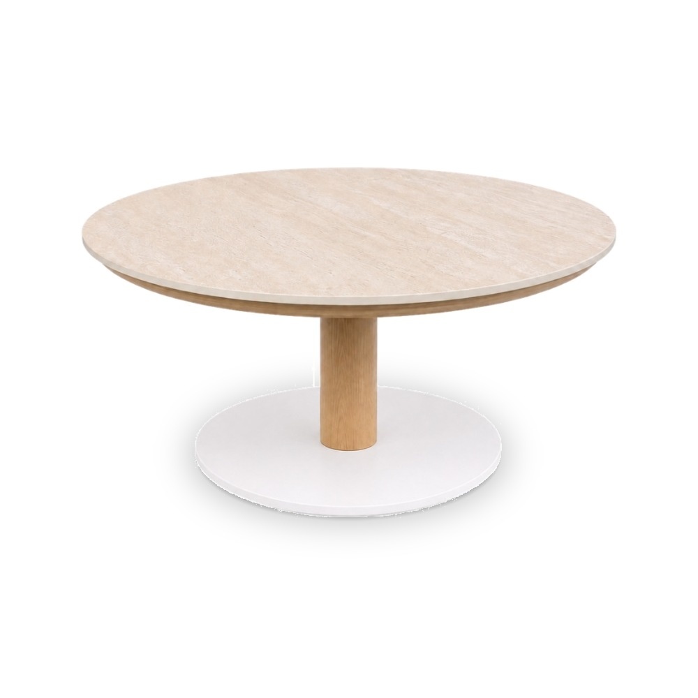 Bellagio koffietafel | sintered stone + aluminium | Marble | 80cm rond