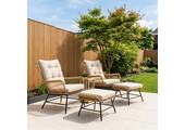 Dex lounge balkonset 2 personen | wicker + aluminium | Bamboo Taupe | 4-delig