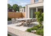 Livorno/Dakota beige/wit dining tuinset | 8 personen | betonlook + touw | 280cm ovaal