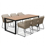 Kampa Natural/Tulum Sahara Dust dining tuinset | 6 personen | polywood + touw | 210cm