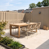 Corfu/Seville beige dining tuinset | 6 personen | teakhout + touw | 200cm