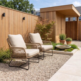 Gianna loungestoel tuin set van 2 | touw + aluminium | Sahara Dust
