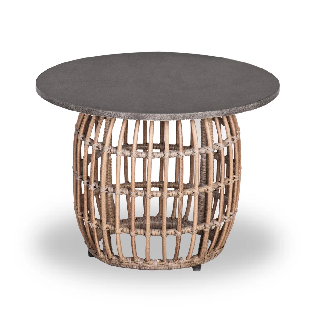 Flow lounge balkonset 2 personen | wicker + betonlook | Bamboo taupe | 3-delig