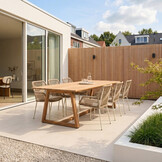 Gotenburg/Seville beige dining tuinset | 6 personen | teakhout + touw | 250cm