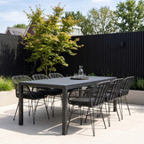 Manchester/Napels dining tuinset | 6 personen | aluminium + wicker | 205cm