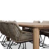 Max/Portofino Sahara Dust dining tuinset | 6 personen | travertin + touw | 240cm ovaal