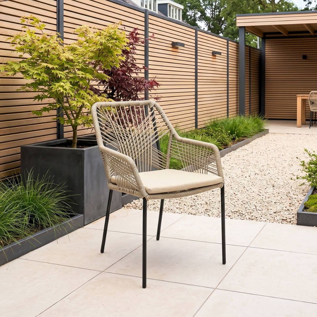 Kampa Natural/Seville zand dining tuinset | 6 personen | polywood + touw | 210cm