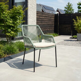 Manchester/Seville mint dining tuinset | 4 personen | aluminium + touw | 150cm