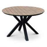 Cervo bruin/Portofino Sahara Dust dining tuinset | 4 personen | polywood + touw | 120cm rond
