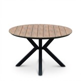 Cervo bruin/Portofino Sahara Dust dining tuinset | 4 personen | polywood + touw | 120cm rond