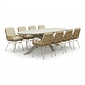 LUX outdoor living Calma/Carlos beige dining tuinset | 8 personen | sintered stone + wicker | 280cm ovaal