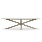 Calma/Carlos beige dining tuinset | 8 personen | sintered stone + wicker | 280cm ovaal