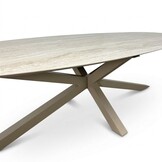 Calma/Carlos beige dining tuinset | 8 personen | sintered stone + wicker | 280cm ovaal