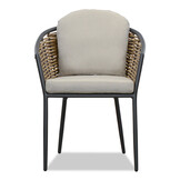 Cervo/Lucca dining tuinset | 4 personen | polywood + wicker | Ø120cm rond
