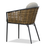 Cervo/Lucca dining tuinset | 4 personen | polywood + wicker | Ø120cm rond